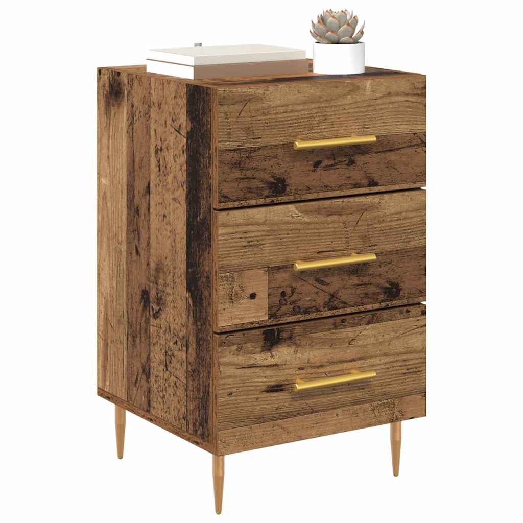 Bedside Cabinet with Drawer Old Wood 40 x 40 x 66 cm Engineered Wood