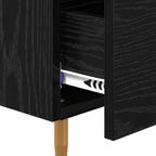 Bedside Cabinet with Drawer Black Oak 40 x 40 x 66 cm Engineered Wood