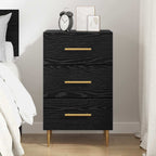 Bedside Cabinet with Drawer Black Oak 40 x 40 x 66 cm Engineered Wood