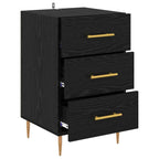 Bedside Cabinet with Drawer Black Oak 40 x 40 x 66 cm Engineered Wood