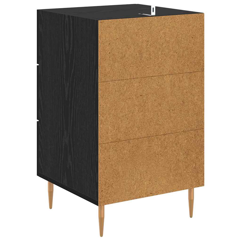 Bedside Cabinet with Drawer Black Oak 40 x 40 x 66 cm Engineered Wood