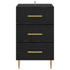 Bedside Cabinet with Drawer Black Oak 40 x 40 x 66 cm Engineered Wood