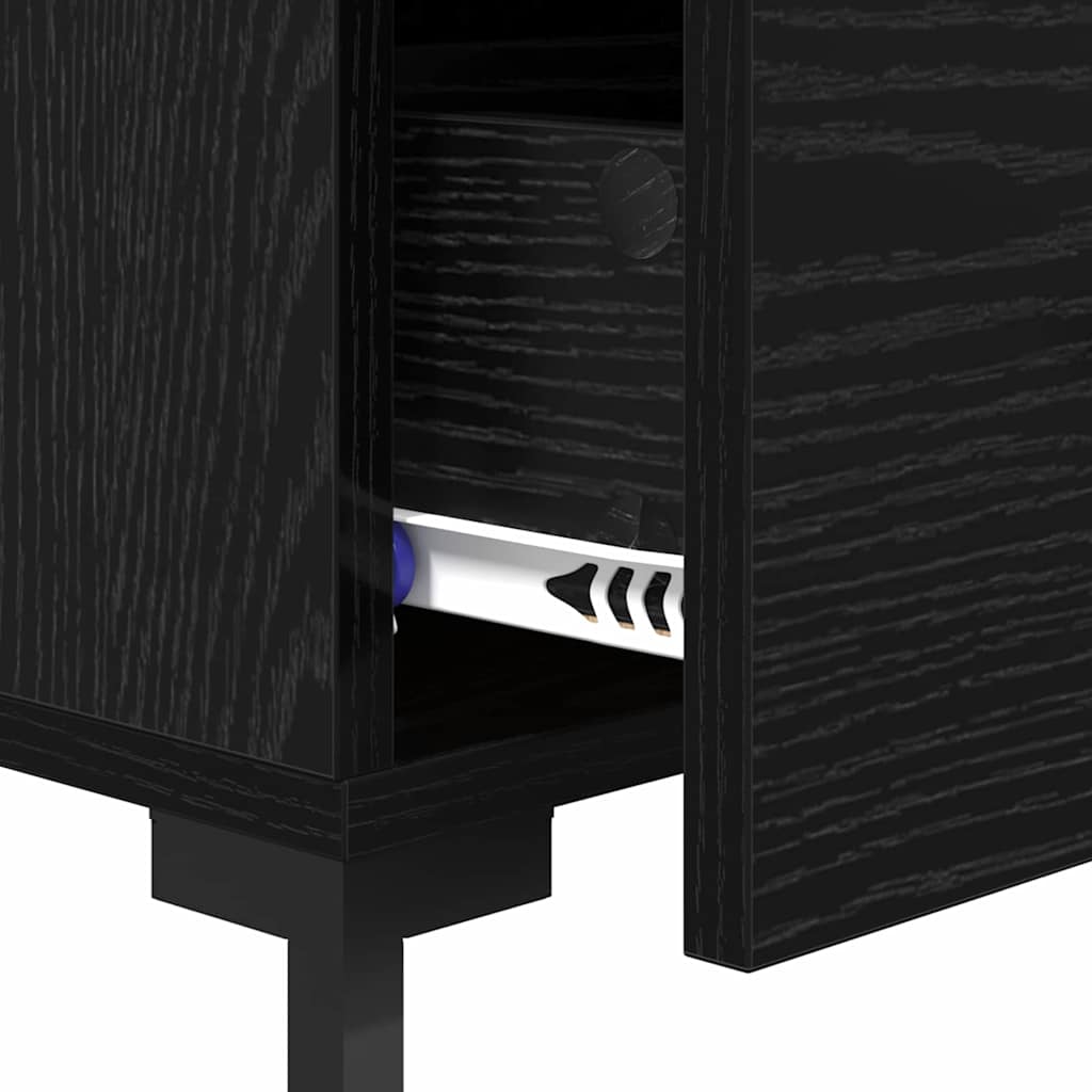 Bedside Cabinet Black Oak 40 x 40 x 66 cm Engineered Wood