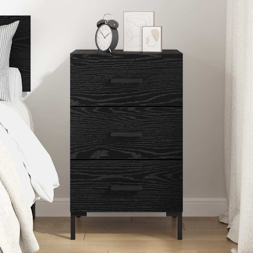 Bedside Cabinet Black Oak 40 x 40 x 66 cm Engineered Wood
