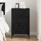 Bedside Cabinet Black Oak 40 x 40 x 66 cm Engineered Wood