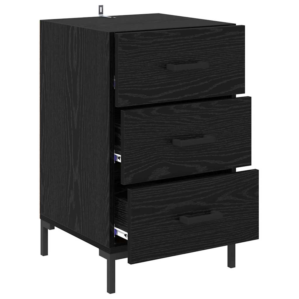 Bedside Cabinet Black Oak 40 x 40 x 66 cm Engineered Wood