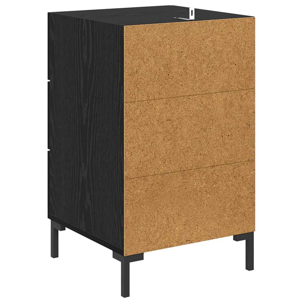 Bedside Cabinet Black Oak 40 x 40 x 66 cm Engineered Wood