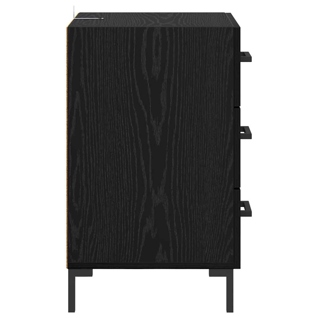 Bedside Cabinet Black Oak 40 x 40 x 66 cm Engineered Wood