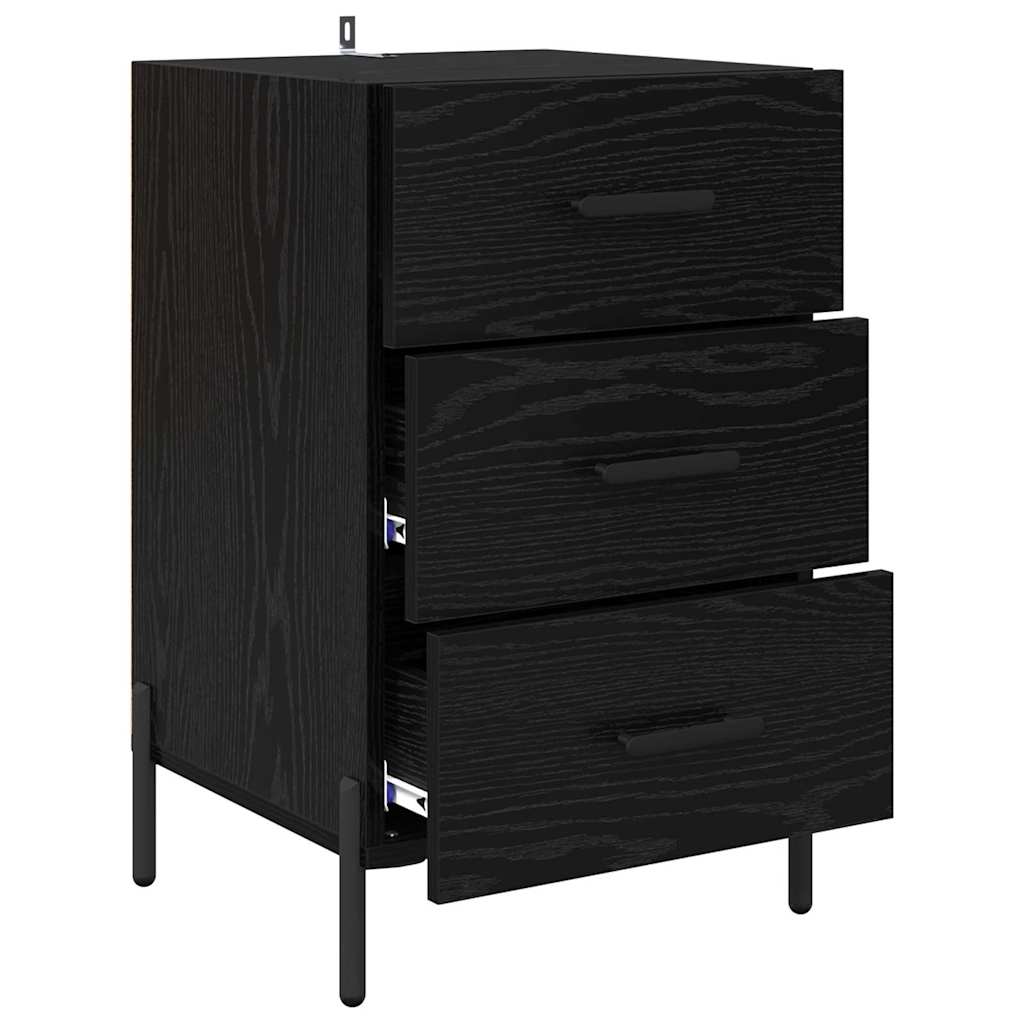 Bedside Cabinet Black Oak 40 x 40 x 66 cm Engineered Wood