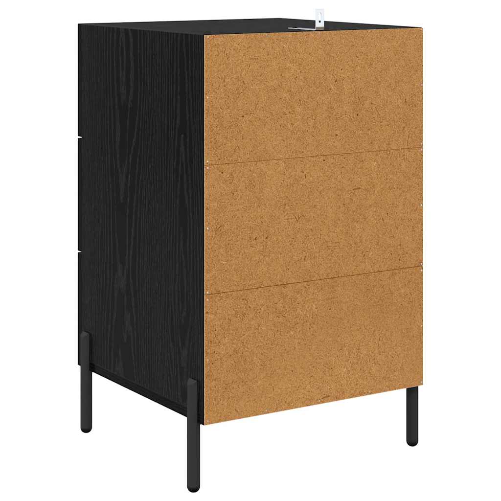 Bedside Cabinet Black Oak 40 x 40 x 66 cm Engineered Wood