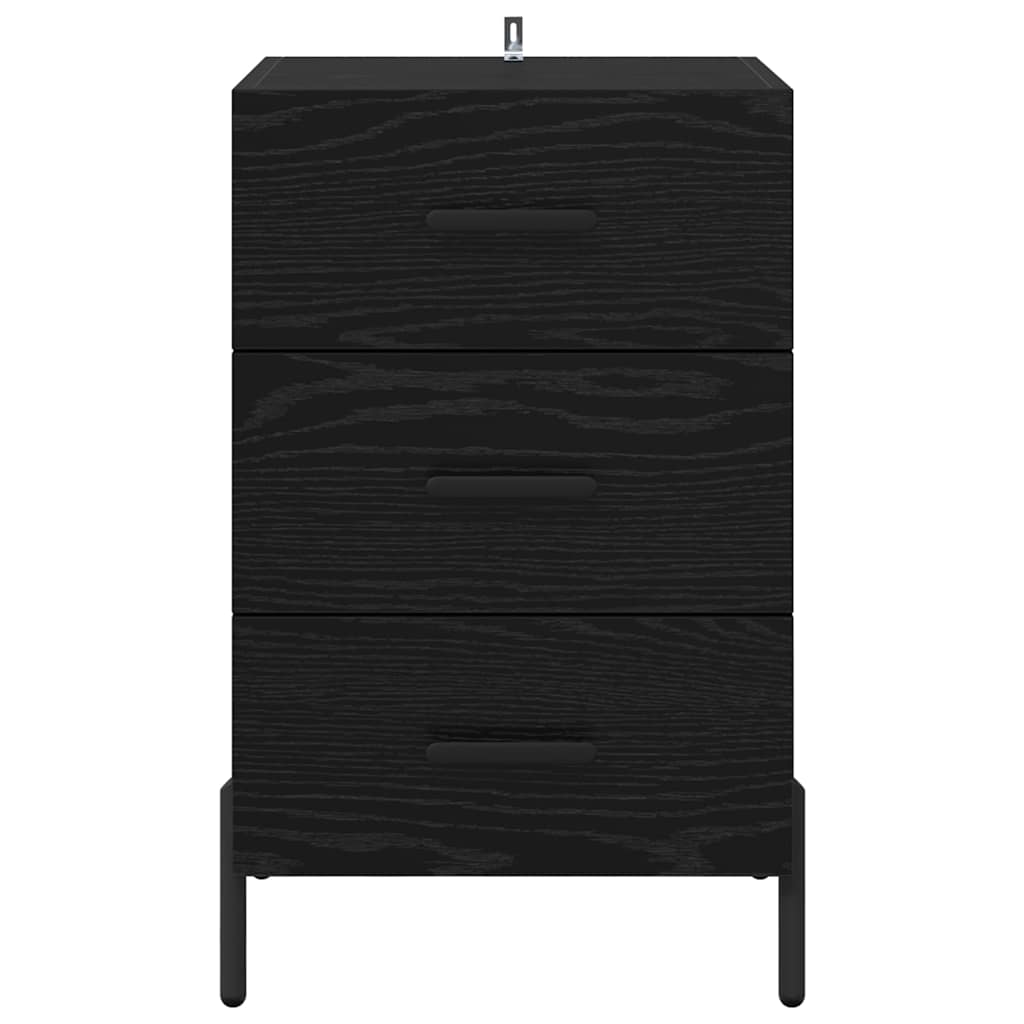 Bedside Cabinet Black Oak 40 x 40 x 66 cm Engineered Wood
