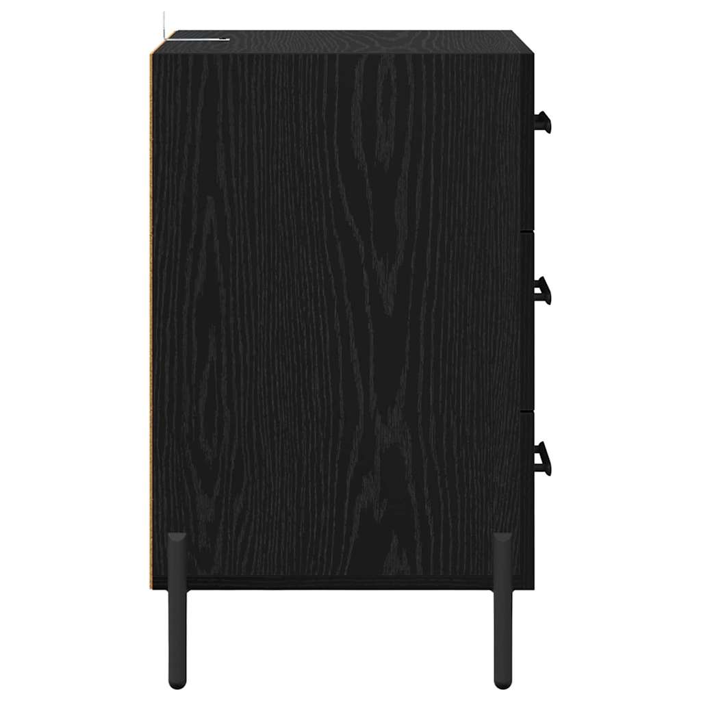 Bedside Cabinet Black Oak 40 x 40 x 66 cm Engineered Wood
