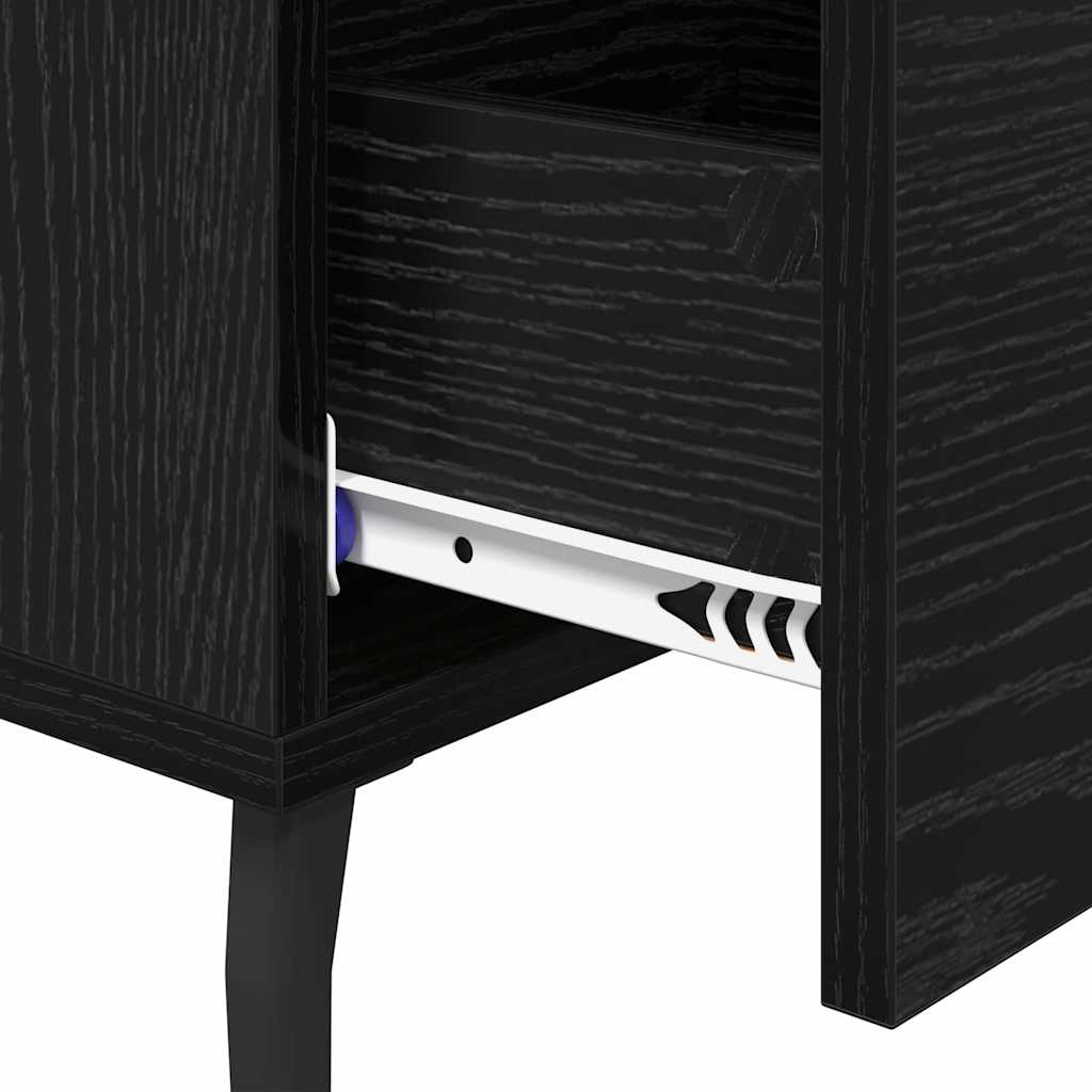 Bedside Cabinet Black Oak 40 x 40 x 66 cm Engineered Wood