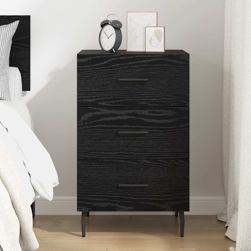 Bedside Cabinet Black Oak 40 x 40 x 66 cm Engineered Wood