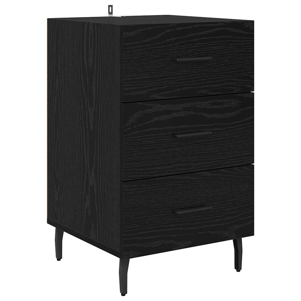 Bedside Cabinet Black Oak 40 x 40 x 66 cm Engineered Wood