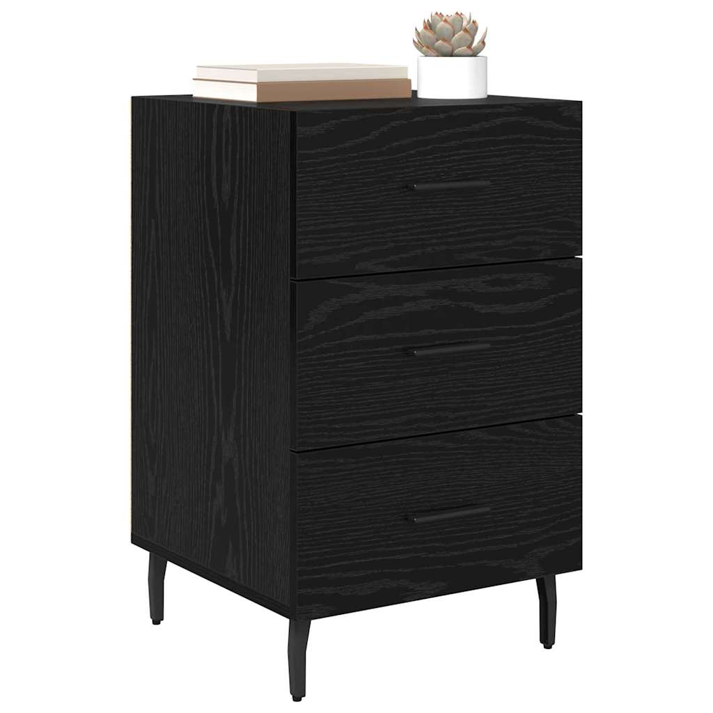 Bedside Cabinet Black Oak 40 x 40 x 66 cm Engineered Wood