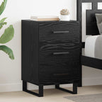 Bedside Cabinet Black Oak 40 x 40 x 66 cm Engineered Wood
