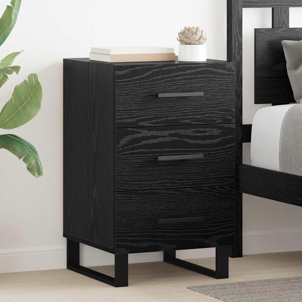 Bedside Cabinet Black Oak 40 x 40 x 66 cm Engineered Wood