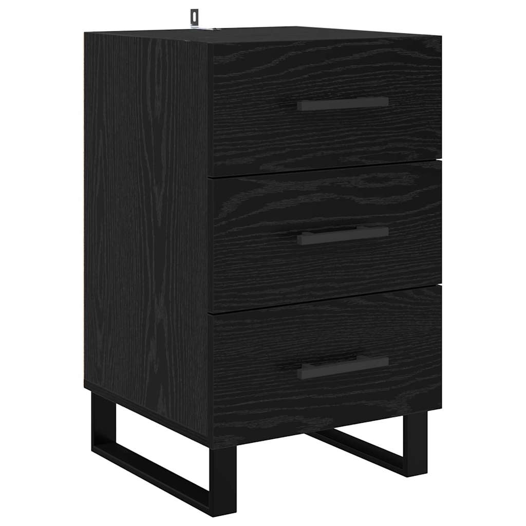Bedside Cabinet Black Oak 40 x 40 x 66 cm Engineered Wood