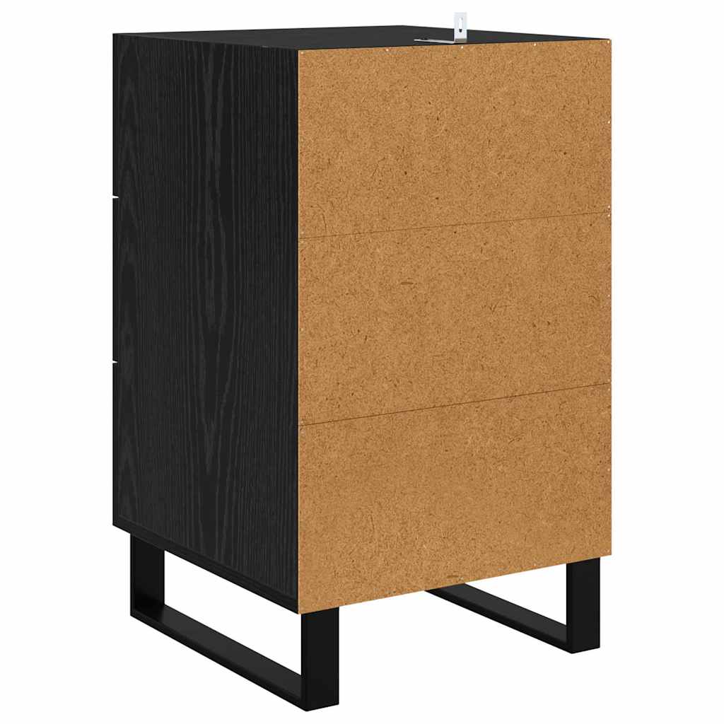 Bedside Cabinet Black Oak 40 x 40 x 66 cm Engineered Wood