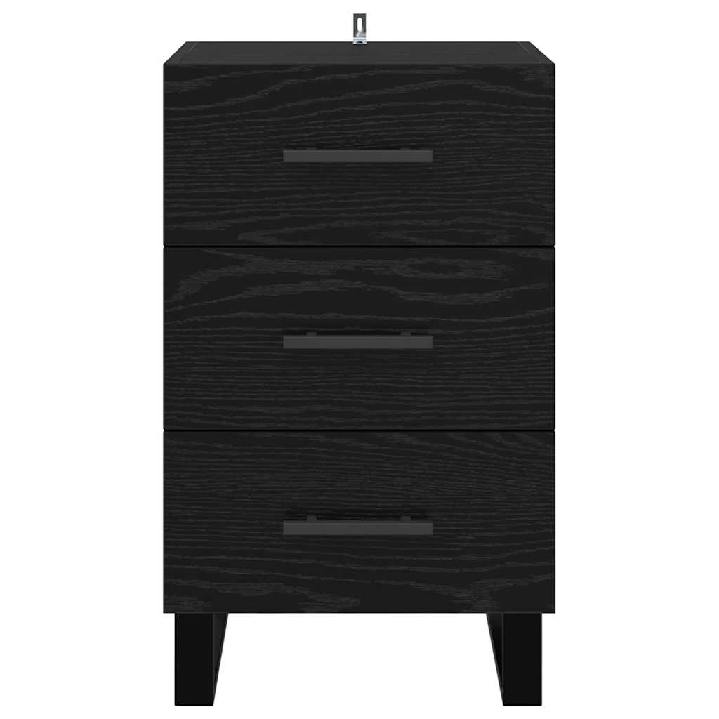 Bedside Cabinet Black Oak 40 x 40 x 66 cm Engineered Wood