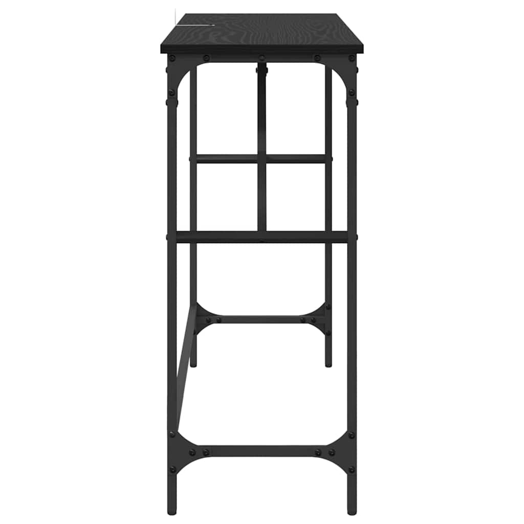 Console Table Black Oak 100 x 32 x 75 cm Engineered Wood