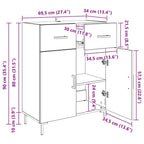 Sideboard Old Wood 69.5 x 34 x 90 cm Engineered Wood