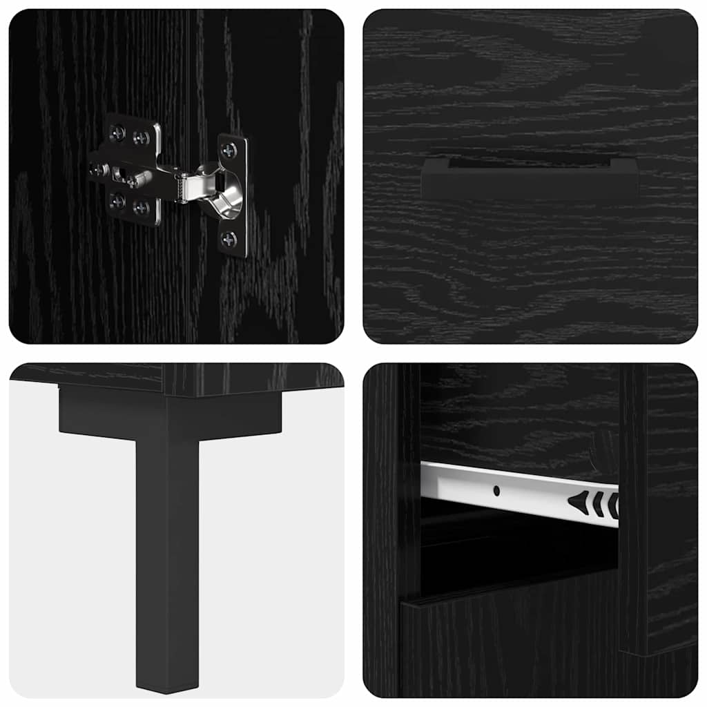 Sideboard Black Oak 69.5 x 34 x 90 cm Engineered Wood