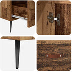 Highboard Old Wood 69.5 x 31 x 115 cm Engineered Wood and Glass