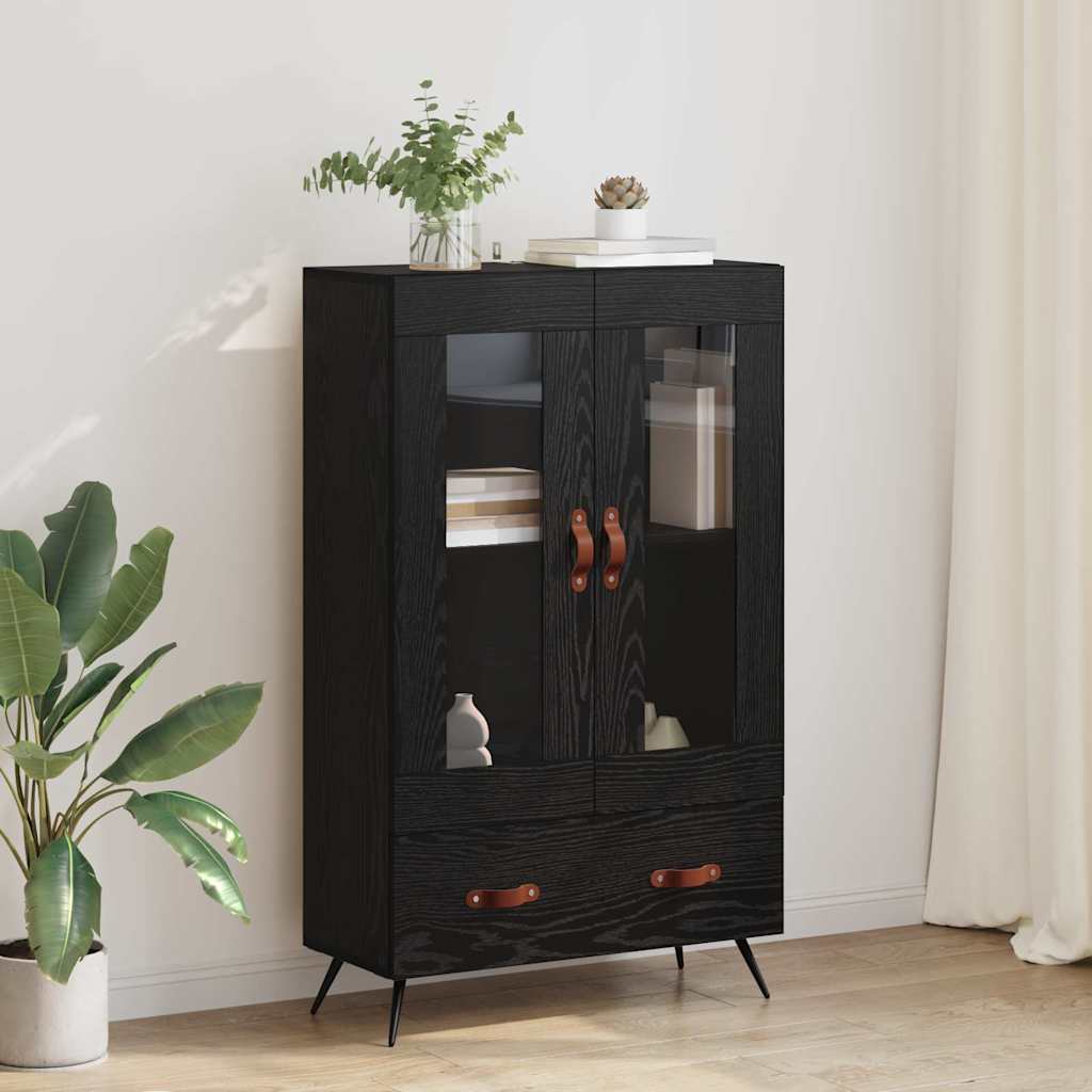 Highboard with Drawer Black Oak 69.5 x 31 x 115 cm