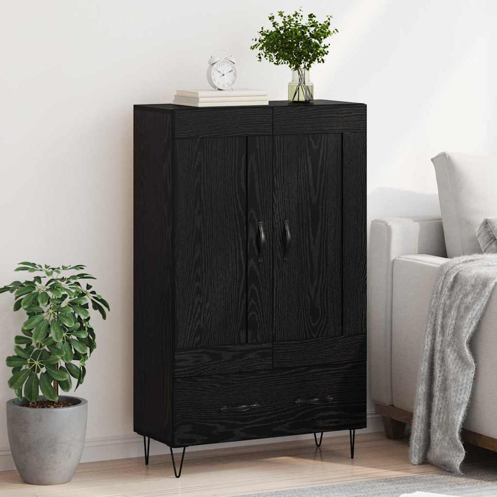 Highboard Black Oak 69.5 x 31 x 115 cm Engineered Wood
