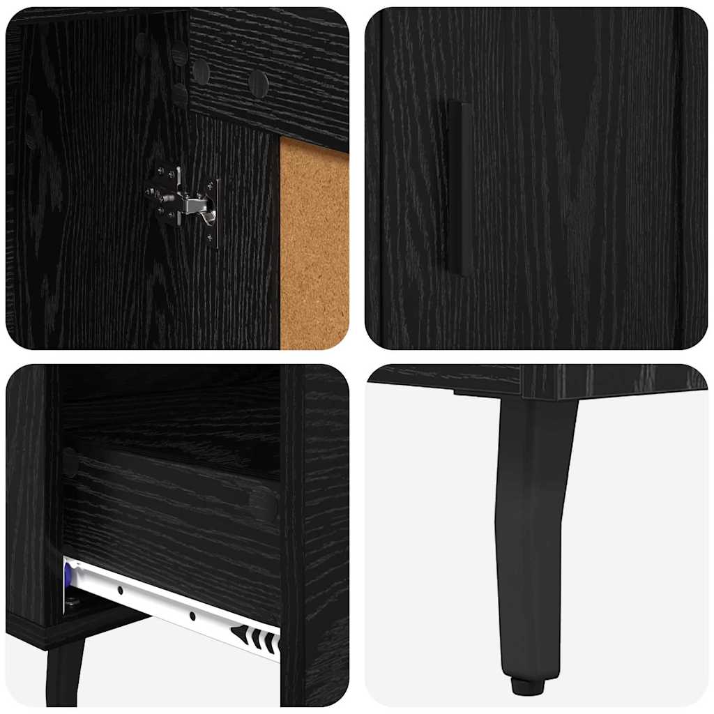 Highboard Black Oak 69.5 x 31 x 115 cm Engineered Wood
