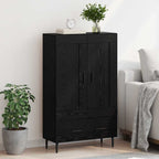Highboard Black Oak 69.5 x 31 x 115 cm Engineered Wood