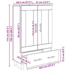 Highboard Old Wood 69.5 x 31 x 115 cm Engineered Wood