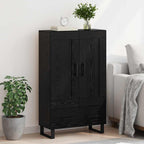 Highboard Black Oak 69.5 x 31 x 115 cm Engineered Wood