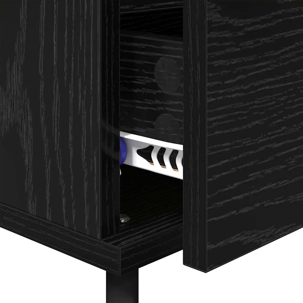 Bedside Cabinet Black Oak 40 x 35 x 50 cm Engineered Wood