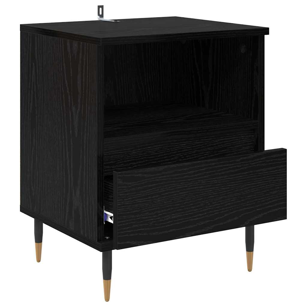 Bedside Cabinet Black Oak 40 x 35 x 50 cm Engineered Wood