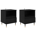 Bedside Cabinet 2 pcs Black Oak 40 x 35 x 50 cm Engineered Wood