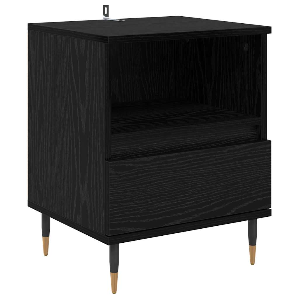 Bedside Cabinet 2 pcs Black Oak 40 x 35 x 50 cm Engineered Wood