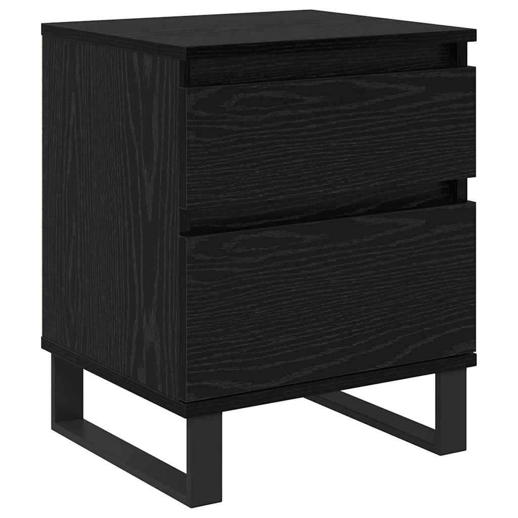 Bedside Cabinet Black Oak 40 x 35 x 50 cm Engineered Wood