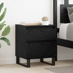 Bedside Cabinet 2 pcs Black Oak 40 x 35 x 50 cm Engineered Wood