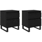 Bedside Cabinet 2 pcs Black Oak 40 x 35 x 50 cm Engineered Wood