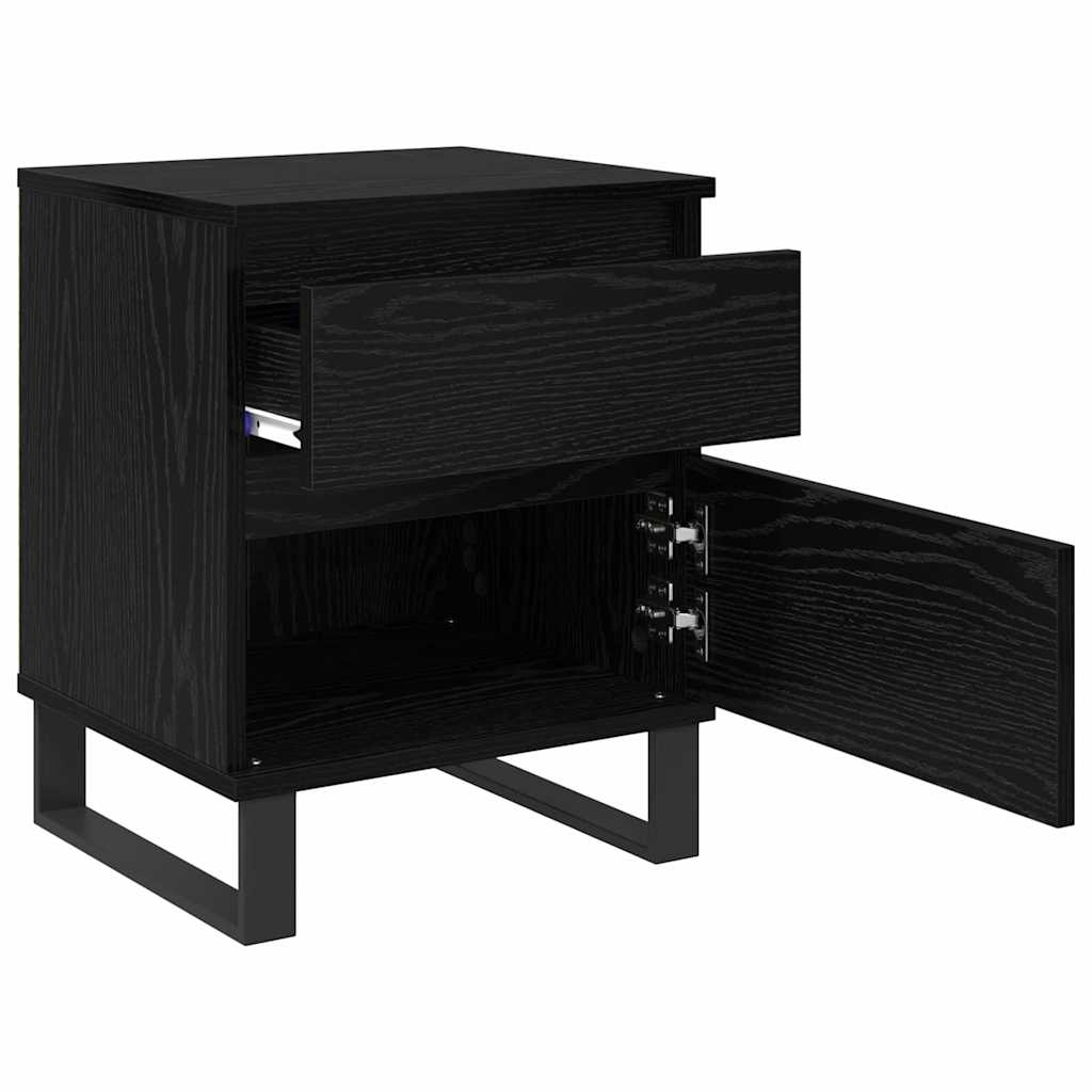 Bedside Cabinet 2 pcs Black Oak 40 x 35 x 50 cm Engineered Wood