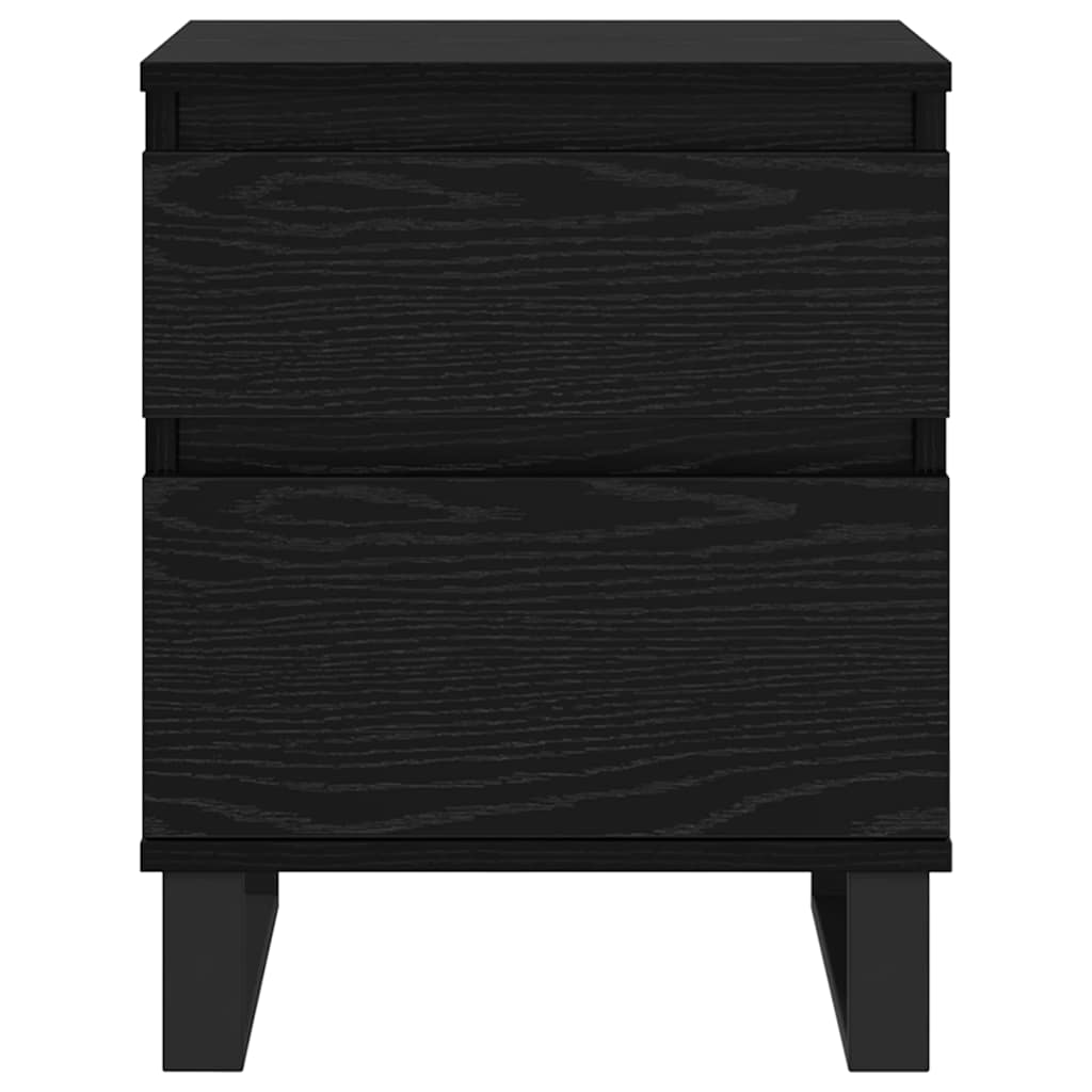 Bedside Cabinet 2 pcs Black Oak 40 x 35 x 50 cm Engineered Wood