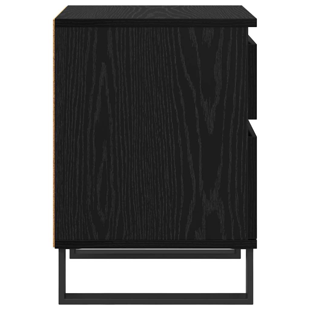 Bedside Cabinet 2 pcs Black Oak 40 x 35 x 50 cm Engineered Wood