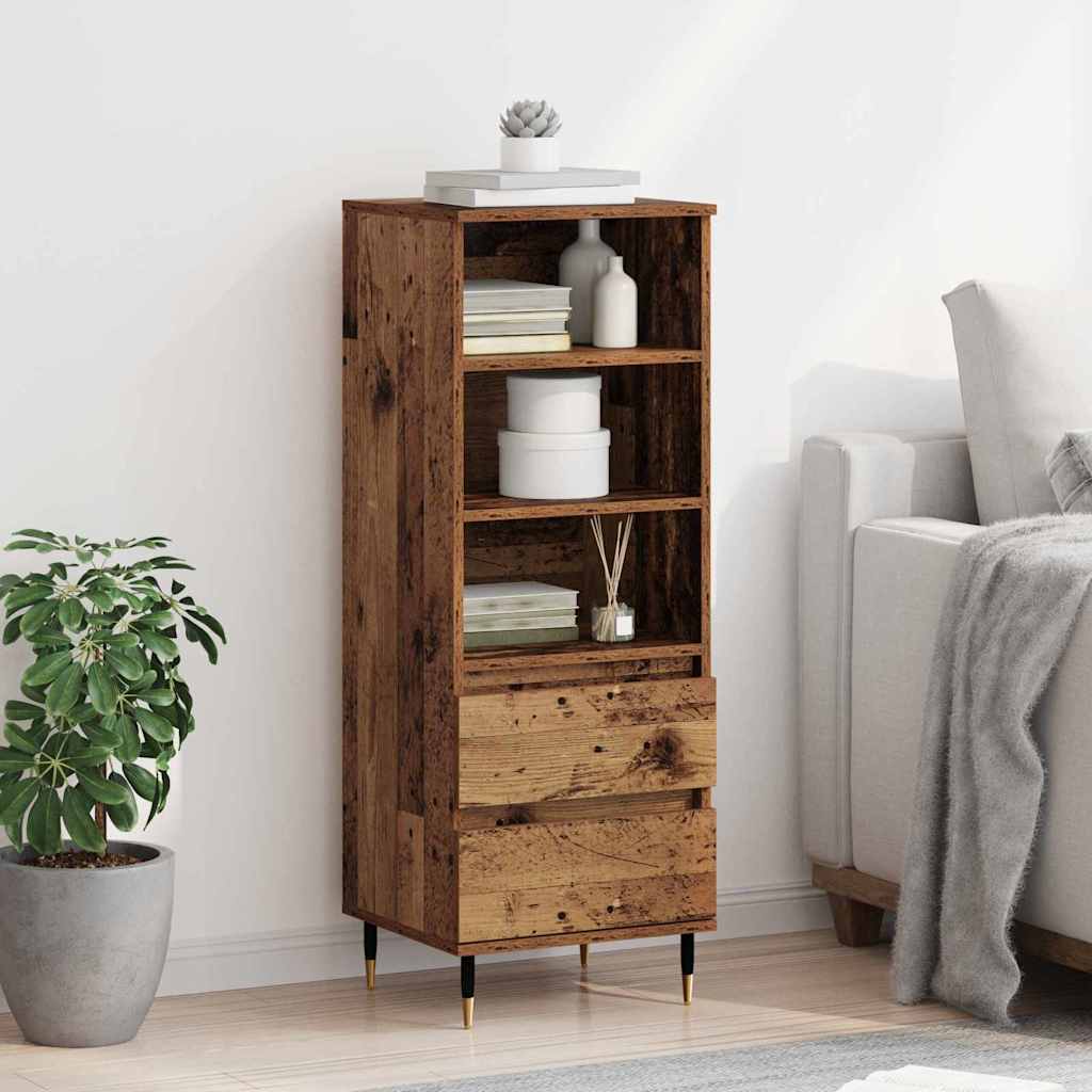 Highboard with Drawer Old Wood 40 x 36 x 110 cm Engineered Wood