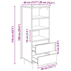 Highboard with Drawer Old Wood 40 x 36 x 110 cm Engineered Wood