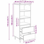 Highboard with Drawer Old Wood 40 x 36 x 110 cm Engineered Wood