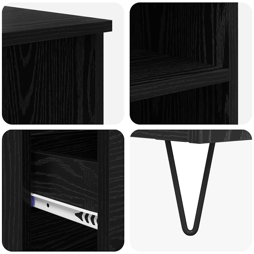 Highboard Black Oak 40 x 36 x 110 cm Engineered Wood