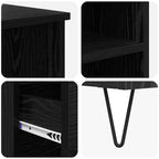 Highboard Black Oak 40 x 36 x 110 cm Engineered Wood